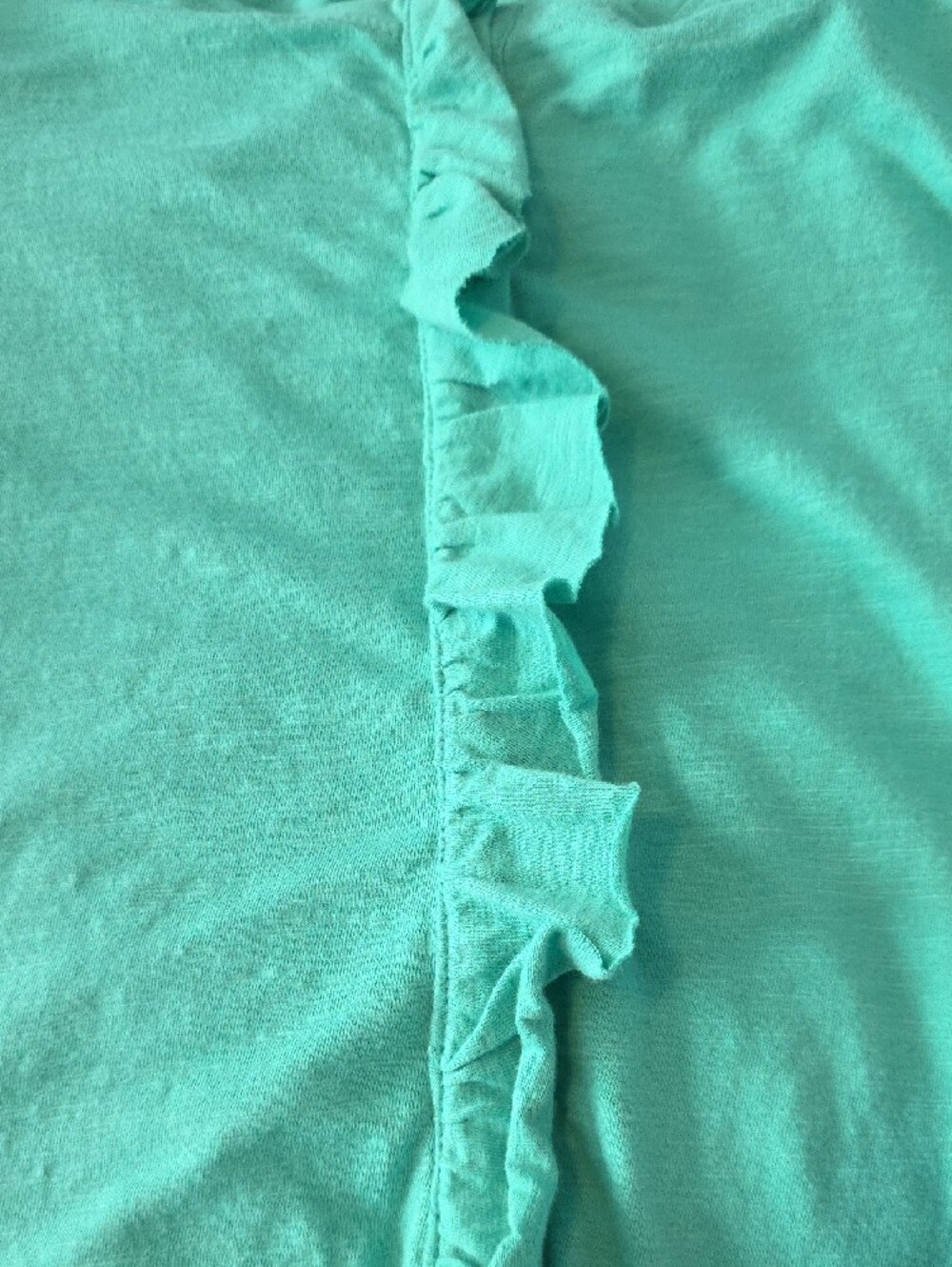 NWT APNY Large Green Ruffle Front Button-Down Shirt - Picture 4 of 6
